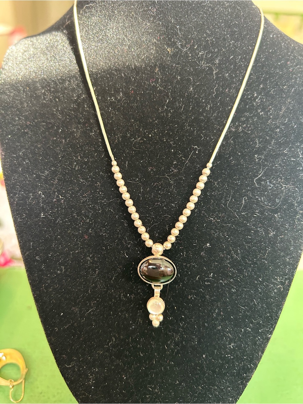 Carolyn Pollack Sterling Silver Black Onyx Drop Necklace - Picture 4 of 7